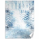 Boho Faded Blue Denim White Batik Canvas 36  x 48  35.26 x46.15  Canvas - 1