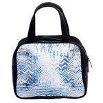 Boho Faded Blue Denim White Batik Classic Handbag (Two Sides) Front