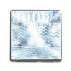 Boho Faded Blue Denim White Batik Memory Card Reader (square 5 Slot) by SpinnyChairDesigns