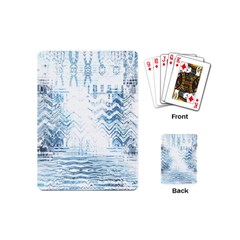 Boho Faded Blue Denim White Batik Playing Cards Single Design (mini) by SpinnyChairDesigns