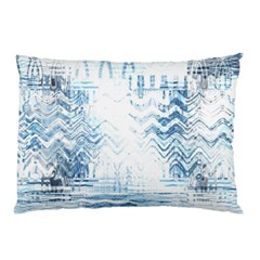 Boho Faded Blue Denim White Batik Pillow Case (two Sides)