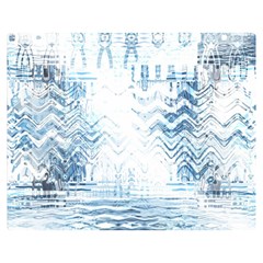 Boho Faded Blue Denim White Batik Double Sided Flano Blanket (medium)  by SpinnyChairDesigns