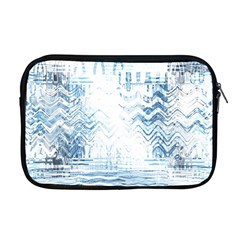 Boho Faded Blue Denim White Batik Apple Macbook Pro 17  Zipper Case by SpinnyChairDesigns