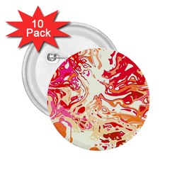 Red Orange Abstract Art 2 25  Buttons (10 Pack)  by SpinnyChairDesigns