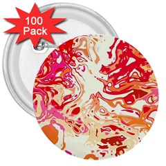 Red Orange Abstract Art 3  Buttons (100 Pack)  by SpinnyChairDesigns