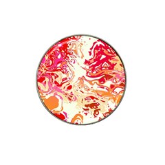 Red Orange Abstract Art Hat Clip Ball Marker (4 Pack) by SpinnyChairDesigns