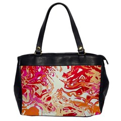 Red Orange Abstract Art Oversize Office Handbag by SpinnyChairDesigns