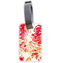 Red Orange Abstract Art Luggage Tag (two Sides) by SpinnyChairDesigns