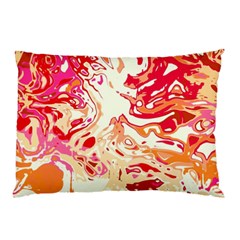 Red Orange Abstract Art Pillow Case (two Sides)