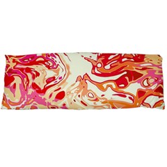 Red Orange Abstract Art Body Pillow Case (dakimakura) by SpinnyChairDesigns