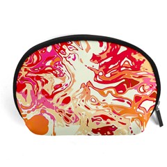 Red Orange Abstract Art Accessory Pouch (large) by SpinnyChairDesigns