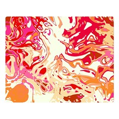 Red Orange Abstract Art Double Sided Flano Blanket (large)  by SpinnyChairDesigns