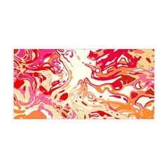 Red Orange Abstract Art Yoga Headband by SpinnyChairDesigns