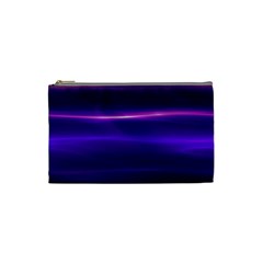 Electric Neon Indigo Black Ombre  Cosmetic Bag (small) by SpinnyChairDesigns