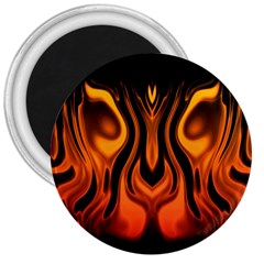 Fire And Flames Pattern 3  Magnets by SpinnyChairDesigns