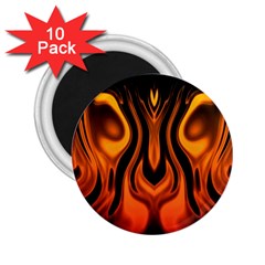 Fire And Flames Pattern 2 25  Magnets (10 Pack)  by SpinnyChairDesigns