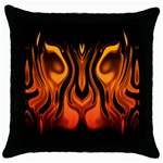 Fire and Flames Pattern Throw Pillow Case (Black) Front