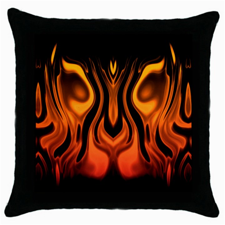 Fire and Flames Pattern Throw Pillow Case (Black)