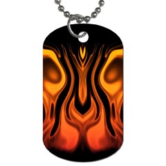 Fire And Flames Pattern Dog Tag (one Side) by SpinnyChairDesigns