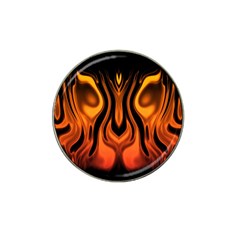 Fire And Flames Pattern Hat Clip Ball Marker by SpinnyChairDesigns