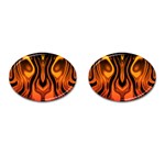 Fire and Flames Pattern Cufflinks (Oval) Front(Pair)