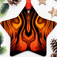 Fire And Flames Pattern Star Ornament (two Sides) by SpinnyChairDesigns