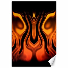 Fire And Flames Pattern Canvas 12  X 18  by SpinnyChairDesigns