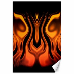 Fire And Flames Pattern Canvas 24  X 36  by SpinnyChairDesigns