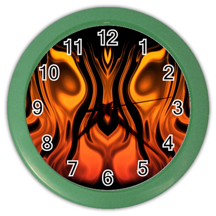 Fire and Flames Pattern Color Wall Clock