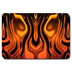 Fire And Flames Pattern Large Doormat  by SpinnyChairDesigns