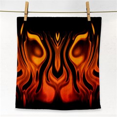 Fire And Flames Pattern Face Towel by SpinnyChairDesigns