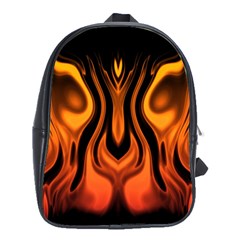 Fire And Flames Pattern School Bag (large) by SpinnyChairDesigns