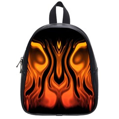 Fire And Flames Pattern School Bag (small) by SpinnyChairDesigns