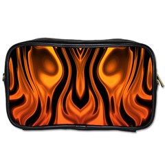 Fire And Flames Pattern Toiletries Bag (one Side) by SpinnyChairDesigns