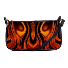 Fire And Flames Pattern Shoulder Clutch Bag by SpinnyChairDesigns