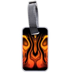 Fire And Flames Pattern Luggage Tag (two Sides) by SpinnyChairDesigns