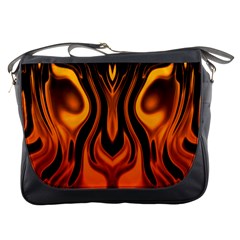 Fire And Flames Pattern Messenger Bag by SpinnyChairDesigns