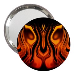 Fire And Flames Pattern 3  Handbag Mirrors by SpinnyChairDesigns