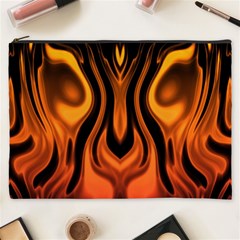 Fire And Flames Pattern Cosmetic Bag (xxxl) by SpinnyChairDesigns