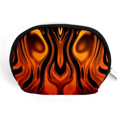 Fire And Flames Pattern Accessory Pouch (medium) by SpinnyChairDesigns