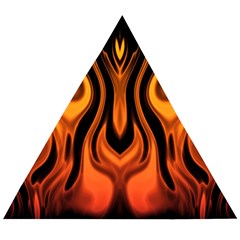 Fire And Flames Pattern Wooden Puzzle Triangle by SpinnyChairDesigns