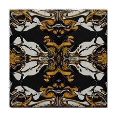 Boho Black Gold Color Tile Coaster by SpinnyChairDesigns