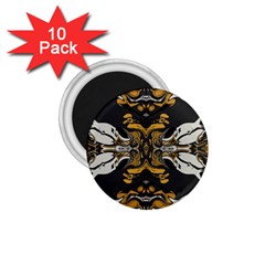 Boho Black Gold Color 1 75  Magnets (10 Pack)  by SpinnyChairDesigns