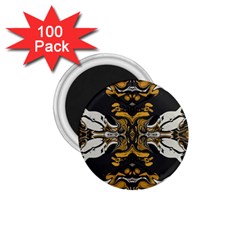 Boho Black Gold Color 1 75  Magnets (100 Pack)  by SpinnyChairDesigns