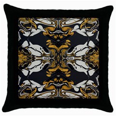 Boho Black Gold Color Throw Pillow Case (black) by SpinnyChairDesigns