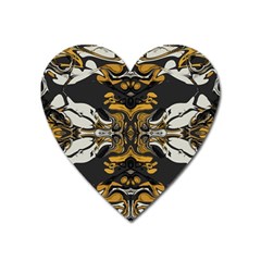 Boho Black Gold Color Heart Magnet by SpinnyChairDesigns