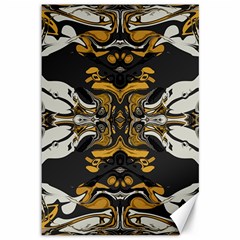 Boho Black Gold Color Canvas 12  X 18  by SpinnyChairDesigns