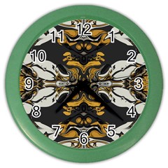 Boho Black Gold Color Color Wall Clock by SpinnyChairDesigns