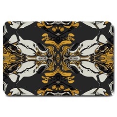 Boho Black Gold Color Large Doormat  by SpinnyChairDesigns