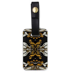 Boho Black Gold Color Luggage Tag (one Side) by SpinnyChairDesigns